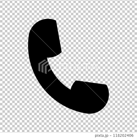 Telephone receiver single icon monochrome Telephone receiver single icon monochrome 118202406