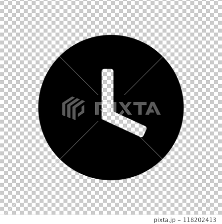 Clock time single icon monochrome Clock time single icon monochrome 118202413