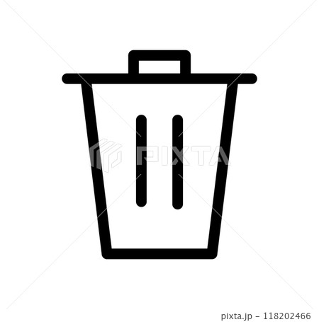 ゴミ箱　捨てる　単品アイコン　モノクロ　 118202466