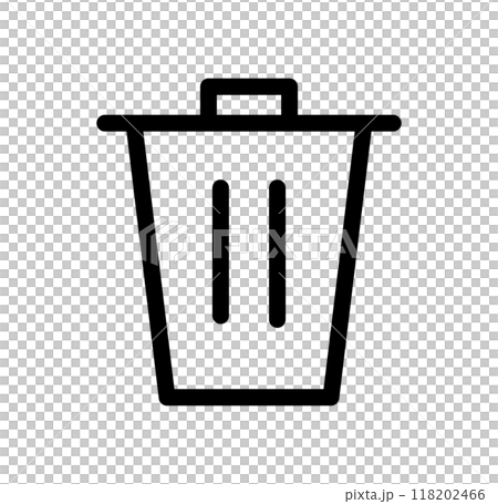 ゴミ箱　捨てる　単品アイコン　モノクロ　 118202466