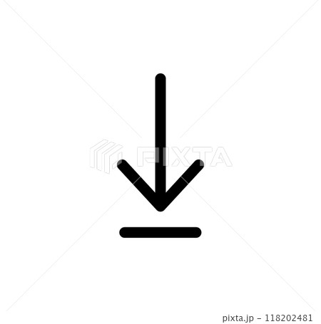 インストール ダウンロード 単品アイコン モノクロ インストール ダウンロード 単品アイコン モノクロ 118202481