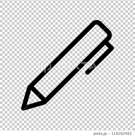 Stationery pen single icon monochrome 118202483
