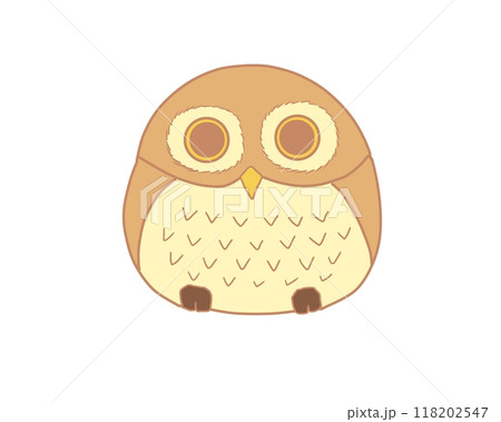 かわいいフクロウのイラスト かわいいフクロウのイラスト 118202547