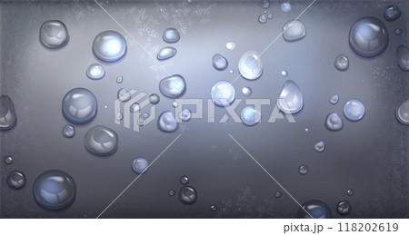 Water droplet background. Dew splash on glass 118202619