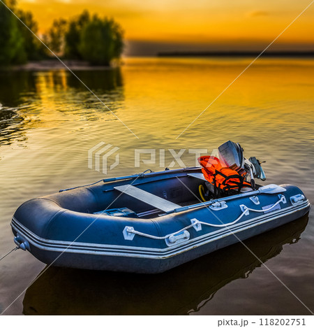 Small boat at the shore 118202751