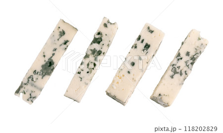 cheese with blue mold isolated on white 118202829
