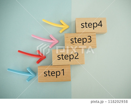 ステップ1からステップ4まで　4段階 118202938