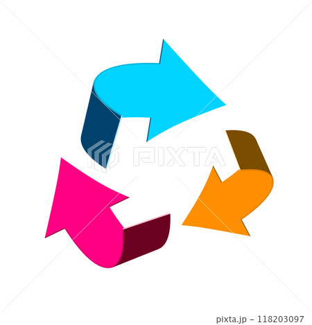 Arrows on white background - 3d arrow set - blue, pink and orrange symbols isolated on white background Arrows on white background - 3d arrow set - blue, pink and orrange symbols isolated on white background 118203097
