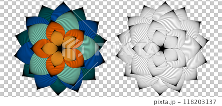 花のモダンアート素材 118203137