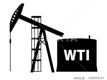 石油採掘のシルエット。原油価格の動向。 118203217