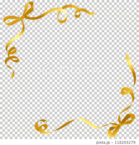 Hand drawn gold ribbon glitter frame illustration Hand drawn gold ribbon glitter frame illustration 118203279