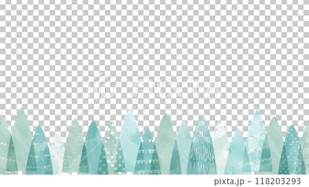 水彩風格簡單的聖誕樹框架圖 118203293