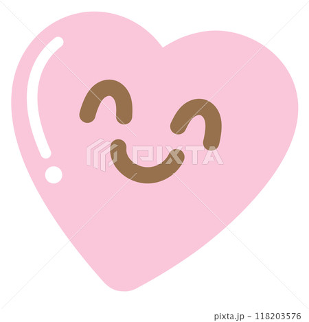Happy pink heart png, transparent background for Valentine card, campaign badges, love sign, symbol, shirt print, cute patch, brooch, sticker, girly stuff, cartoon, character, happy emoji, couple 118203576