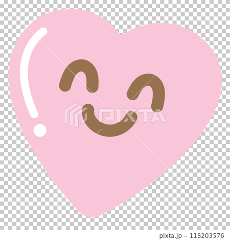 Happy pink heart png, transparent background for Valentine card, campaign badges, love sign, symbol, shirt print, cute patch, brooch, sticker, girly stuff, cartoon, character, happy emoji, couple 118203576