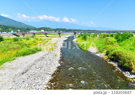 殿島橋／天竜川より上流／春近大橋方面を望む(長野県伊那市)【2024.9】 118203687