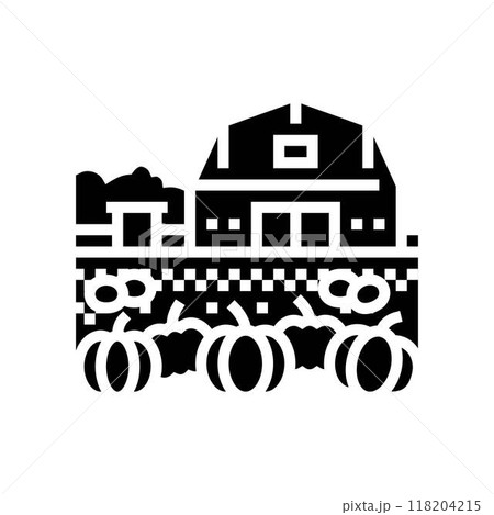 pumpkin patch autumn glyph icon vector illustration 118204215