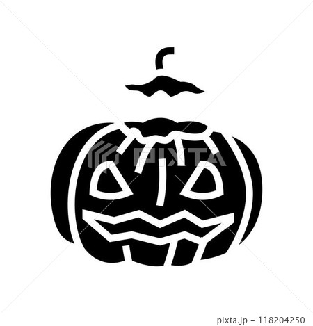 pumpkin carving autumn glyph icon vector illustration 118204250