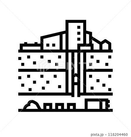 underground mining line icon vector illustration 118204460
