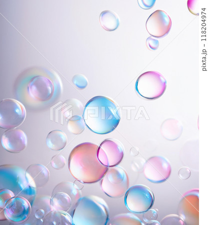 カラフルなシャボン玉が飛ぶ カラフルなシャボン玉が飛ぶ 118204974