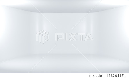 Minimalist 3D illustration of a spacious white room as a sleek background. Minimalist 3D illustration of a spacious white room as a sleek background. 118205174
