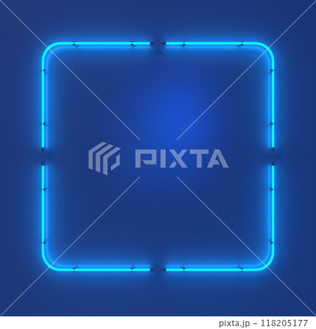 Neon frame background for placing texts, wall with neon lights. 3d render. 118205177