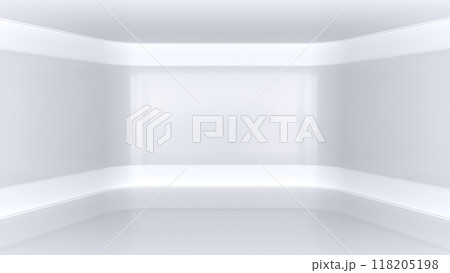 Minimalist White Room with a Single White Wall, 3d illustration Minimalist White Room with a Single White Wall, 3d illustration 118205198