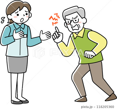 男性客からカスハラを受ける女性スタッフ 118205360