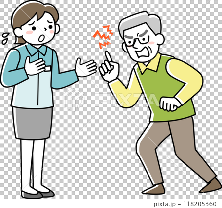 男性客からカスハラを受ける女性スタッフ 118205360