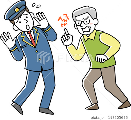 男性客からカスハラを受ける男性駅員 男性客からカスハラを受ける男性駅員 118205656