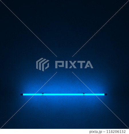 Neon linear lamps with a gradient multi-colored luminous glow. Dark background with neon light. 3d illustration. Neon linear lamps with a gradient multi-colored luminous glow. Dark background with neon light. 3d illustration. 118206132