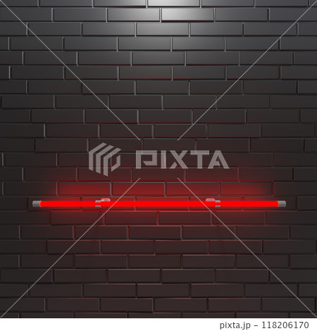 Brick wall background, neon light. 3d illustration 118206170