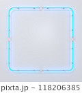 Neon rectangle frame sign. Geometric glowing lines. Abstract background with space for your text. 3d illustration. 118206385