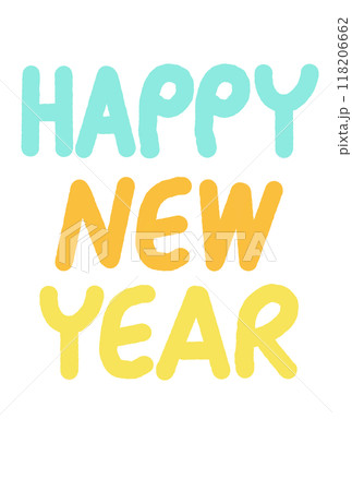 HAPPY NEW YEAR 手書き カラフル ハンドレタリング HAPPY NEW YEAR 手書き カラフル ハンドレタリング 118206662