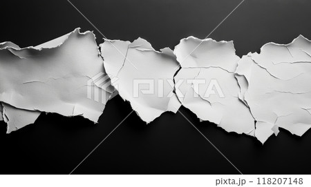 Torn White Paper on a Black Background, Creative Composition Generative AI 118207148