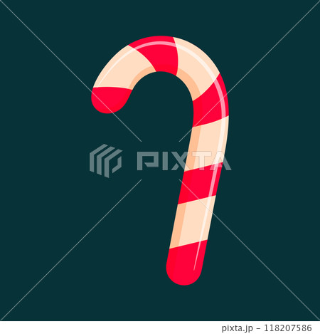 Candy cane. Sweet stripes candy. Merry Christmas and Happy New Year design. 118207586