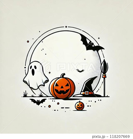 ジャックオーランタンとゴーストのアート ジャックオーランタンとゴーストのアート 118207669