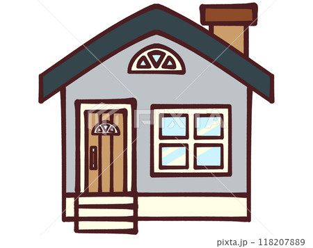 煙突付きの青い家イラスト素材 118207889