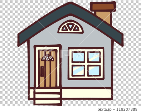 煙突付きの青い家イラスト素材 118207889
