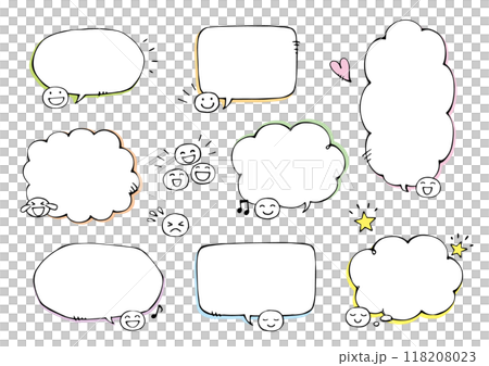 手繪泡泡,上面有可愛的臉孔 手繪泡泡,上面有可愛的臉孔 118208023