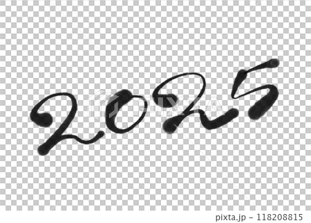 2025 Western calendar calligraphy, handwritten, diagonal, calligraphy 118208815