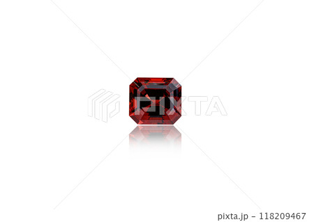 macro stone mineral Garnet on a white background macro stone mineral Garnet on a white background 118209467