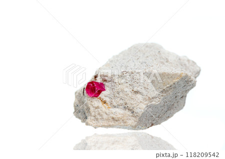 macro mineral stone tourmaline on a white background 118209542