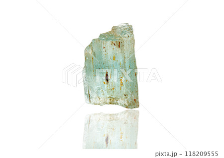 macro mineral stone aquamarine on a white background 118209555