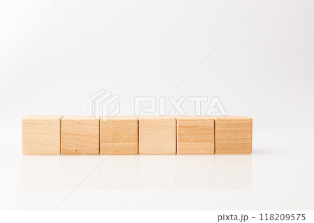 wooden cubes on a white background wooden cubes on a white background 118209575