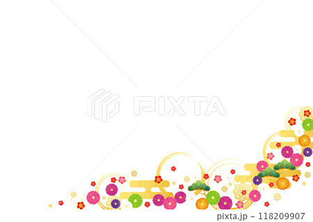 背景素材-初春フレーム12-5 背景素材-初春フレーム12-5 118209907