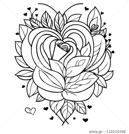 doodle valentine love flower rose heart illustration sketch doodle valentine love flower rose heart illustration sketch 118210266