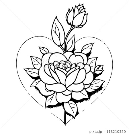 doodle valentine love flower rose heart illustration sketch doodle valentine love flower rose heart illustration sketch 118210320