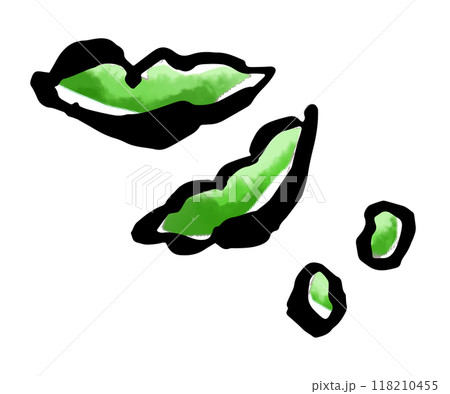 枝豆のイラスト　居酒屋で使える筆調のイラスト 118210455