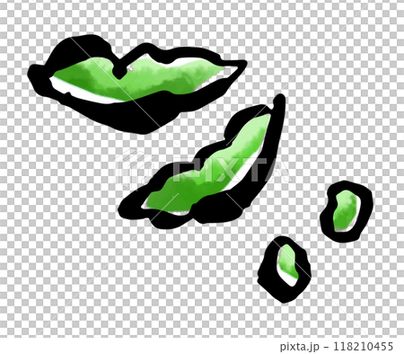 枝豆のイラスト　居酒屋で使える筆調のイラスト 118210455