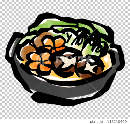 鍋料理のイラスト　居酒屋で使える筆調のイラスト 118210460